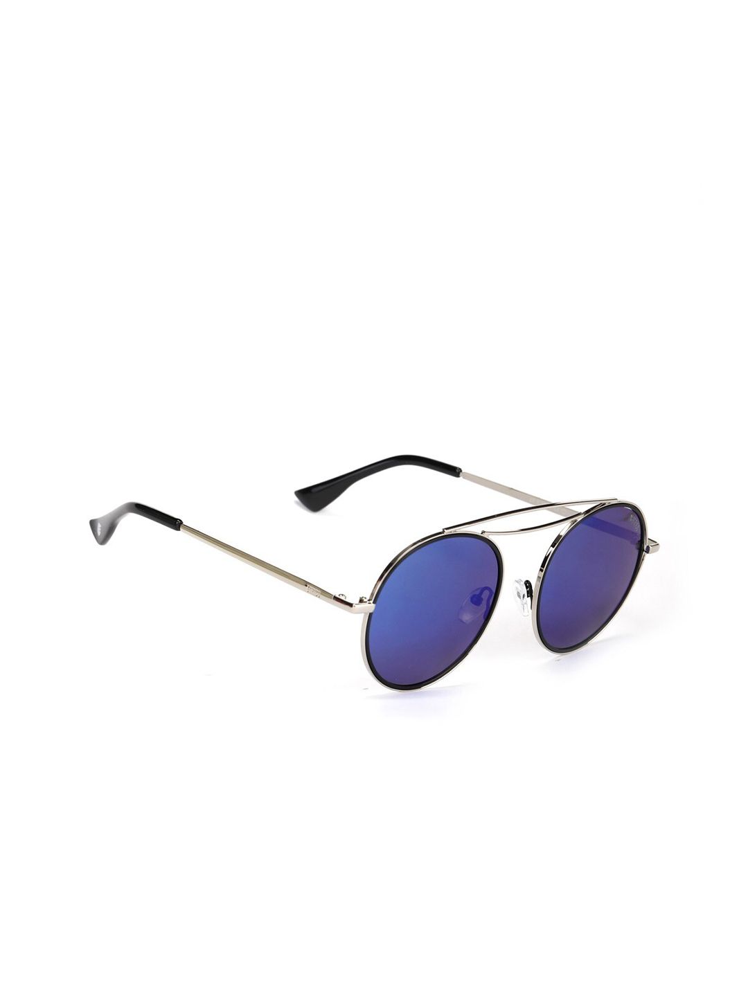 ENRICO Unisex Blue Lens & Silver-Toned Round Sunglasses - EN E 3028 C1-Blue