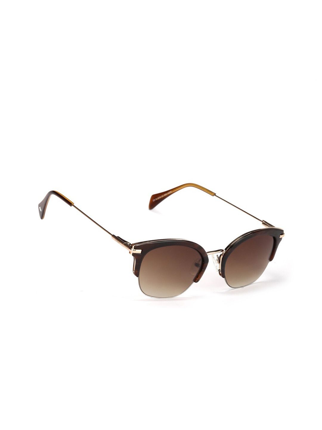 ENRICO Women Brown Lens & Brown Cateye Sunglasses - EN P 1019 C2-Brown Price in India