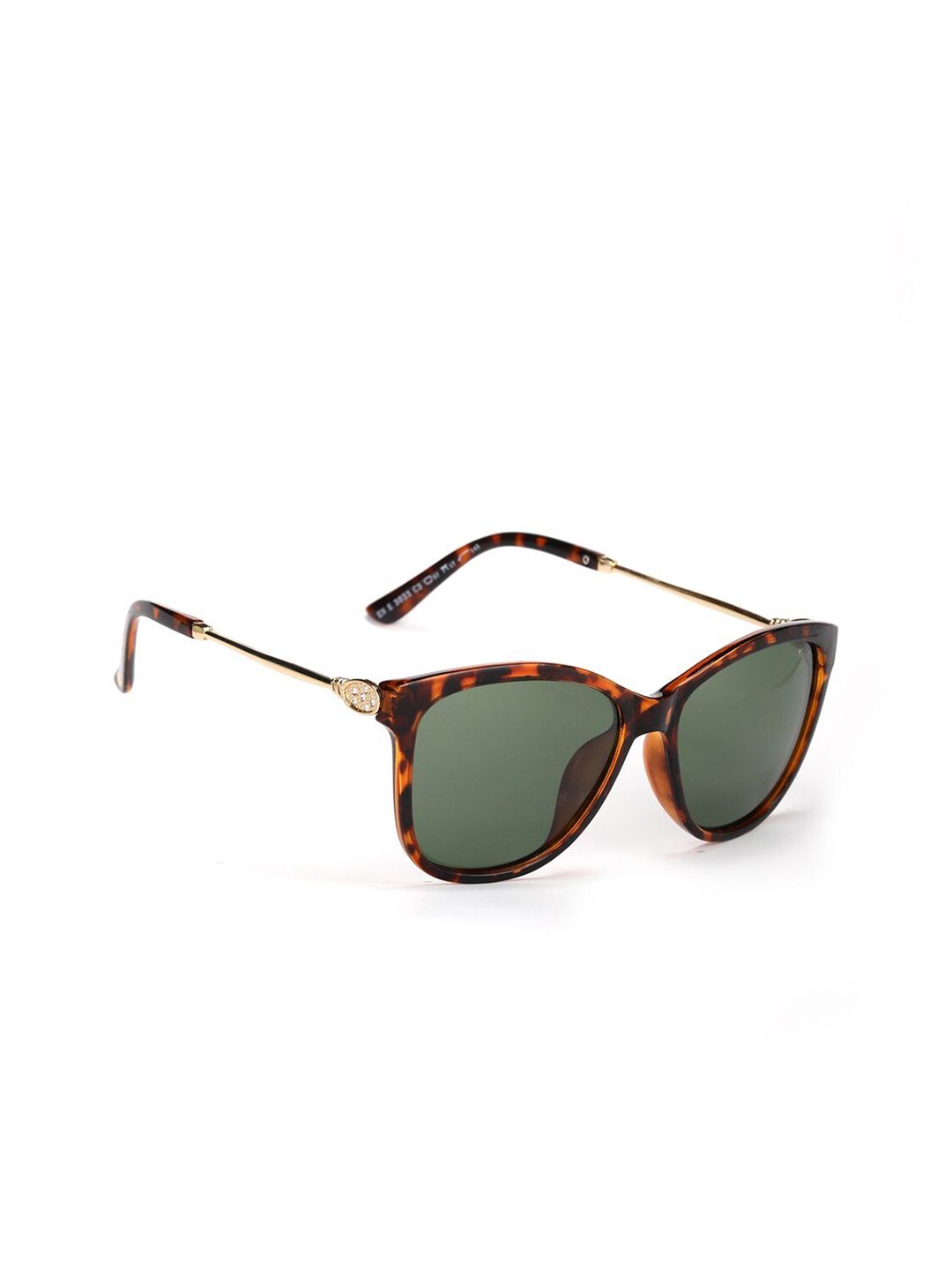 ENRICO Women Green Lens & Orange Wayfarer Sunglasses - EN E 3033 C3-Green