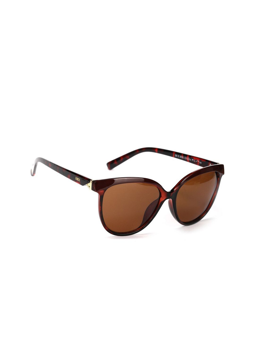 ENRICO Women Brown Lens & Brown Cateye Sunglasses - EN E 3031 C3-Brown