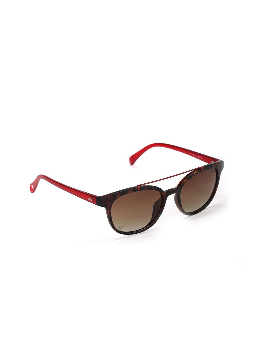 ENRICO Unisex Brown Lens & Red Wayfarer Sunglasses - EN P 1023 C1-Brown