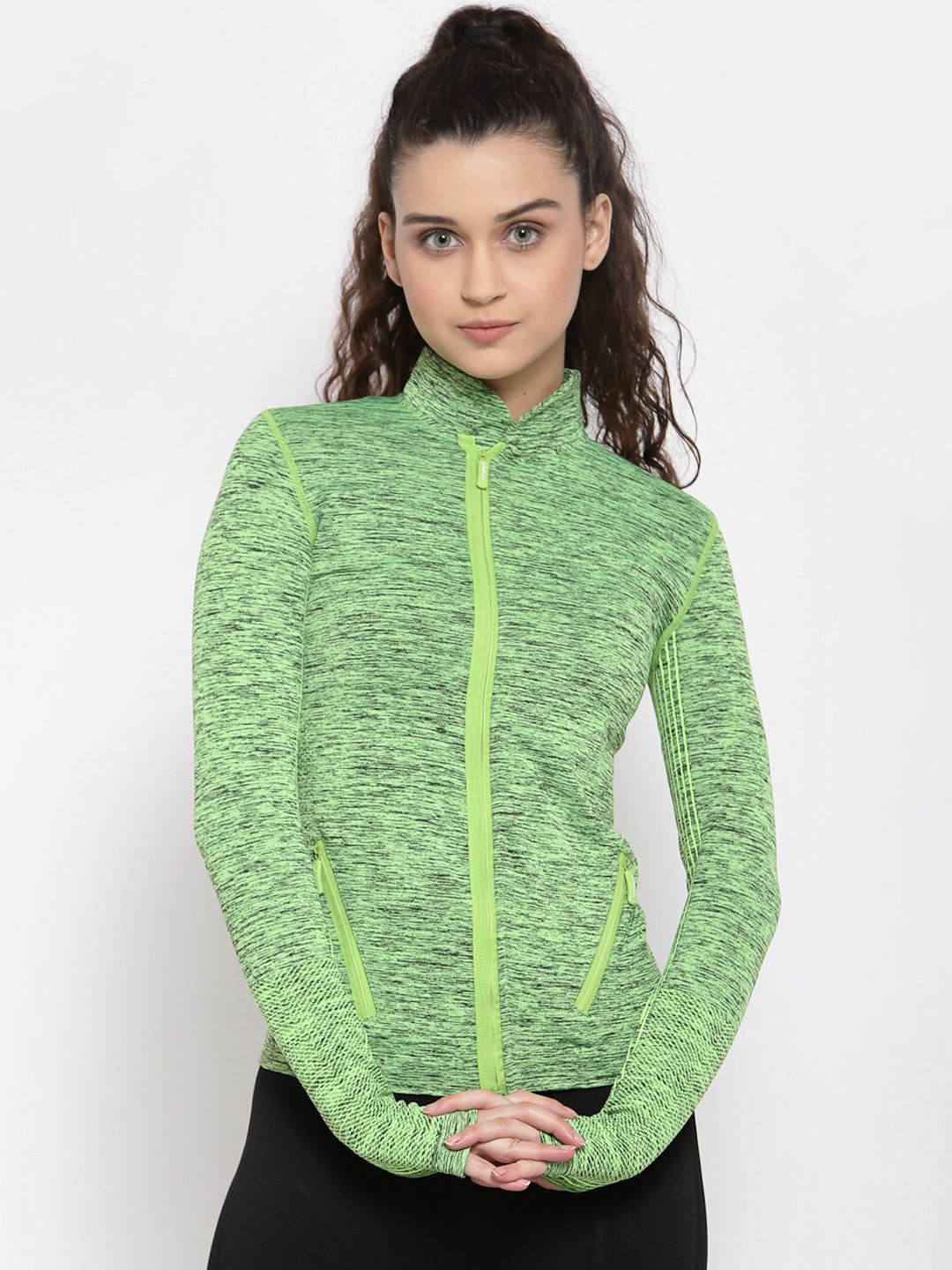 iki chic Women Green Dry Fit Sporty Jacket Price in India