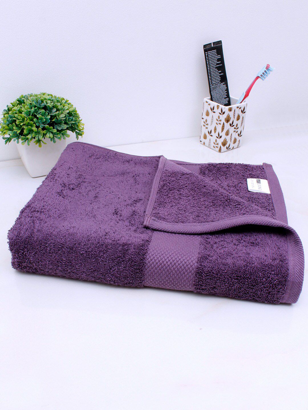 AVI Living Purple Solid 500 GSM Bath Towel Price in India