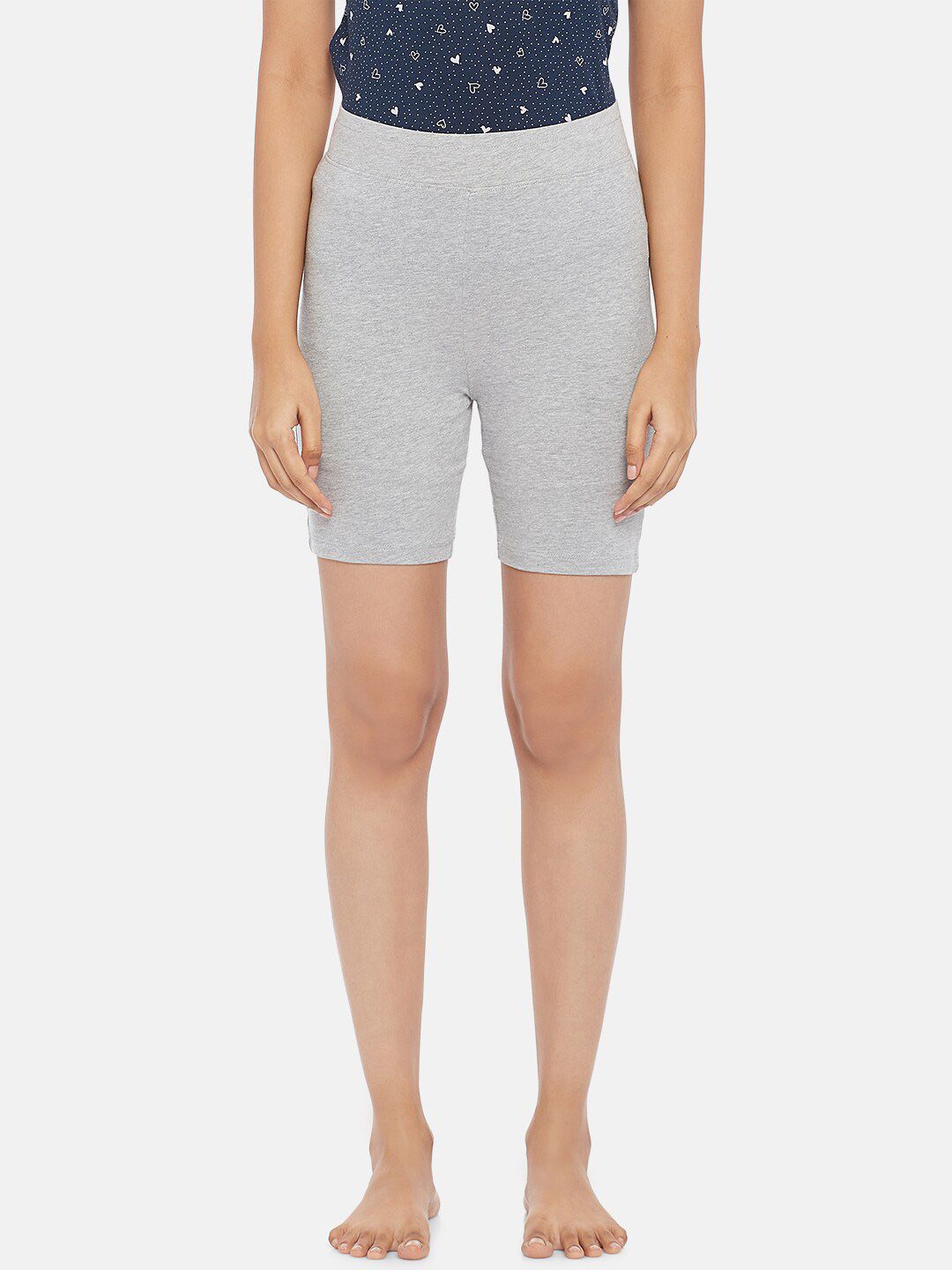 Dreamz by Pantaloons Women Grey Melange Lounge Shorts Price in India