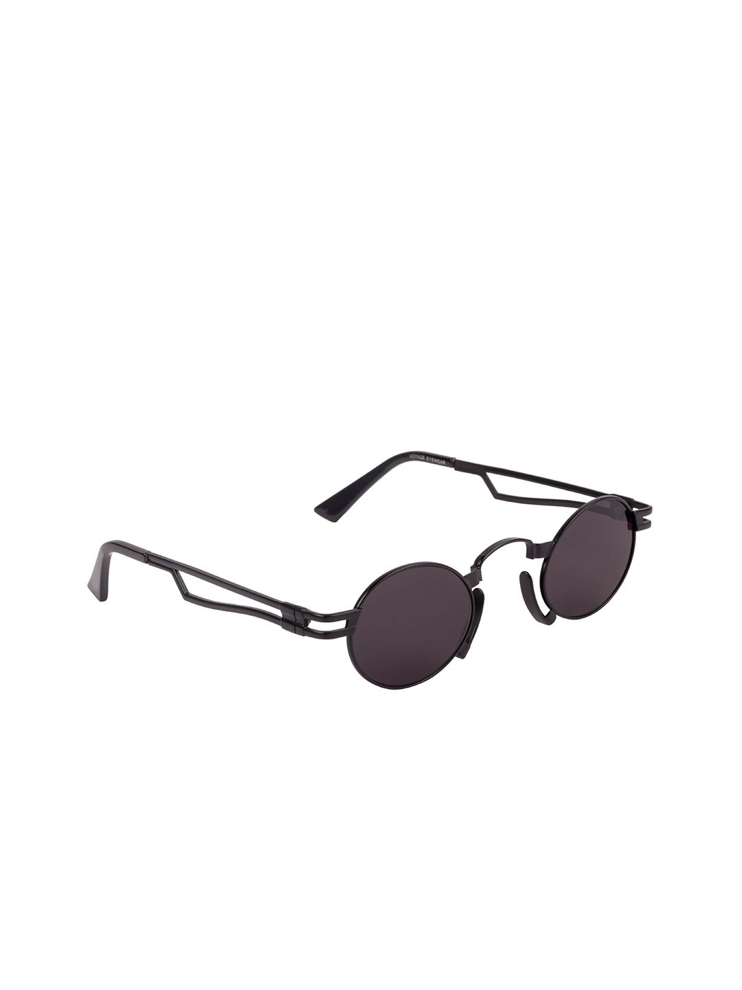 Voyage Unisex Black Lens & Black Oval Sunglasses with UV Protected Lens Price in India