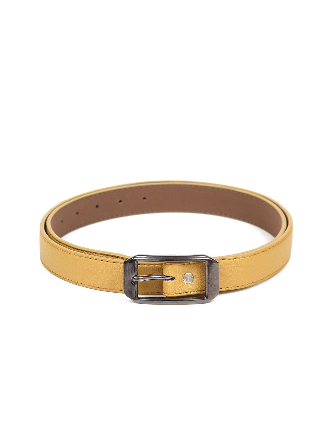 Calvadoss Women Mustard Yellow PU Belt Price in India