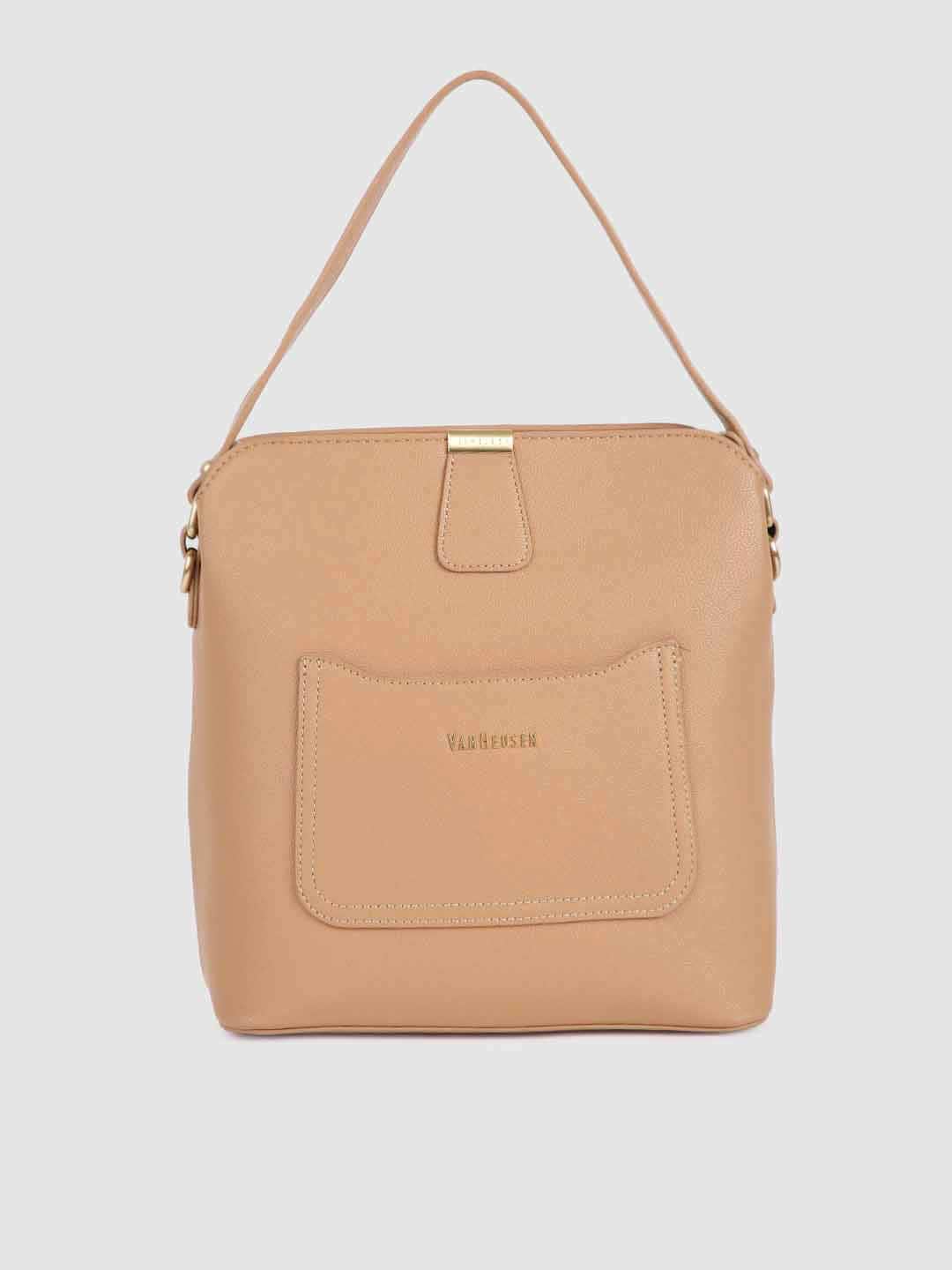 Van Heusen Women Pink Solid Handheld Bag Price in India