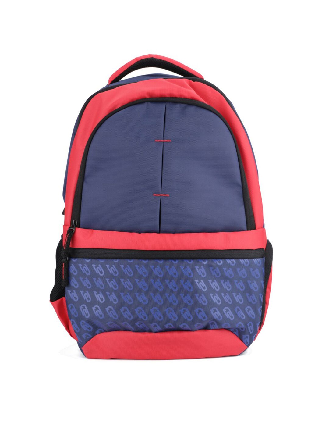 QIPS Unisex Red & Blue Printed Polyester Backpack Price in India