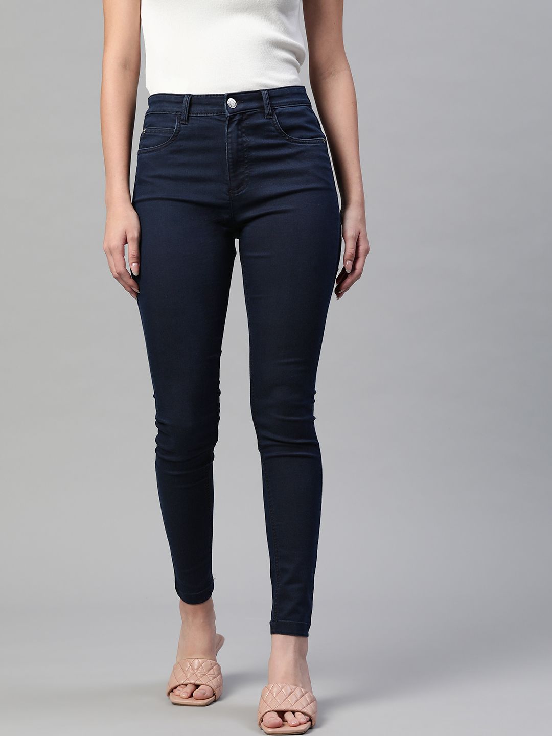 Marks & Spencer Women Navy Blue Slim Fit Stretchable Jeans Price in India