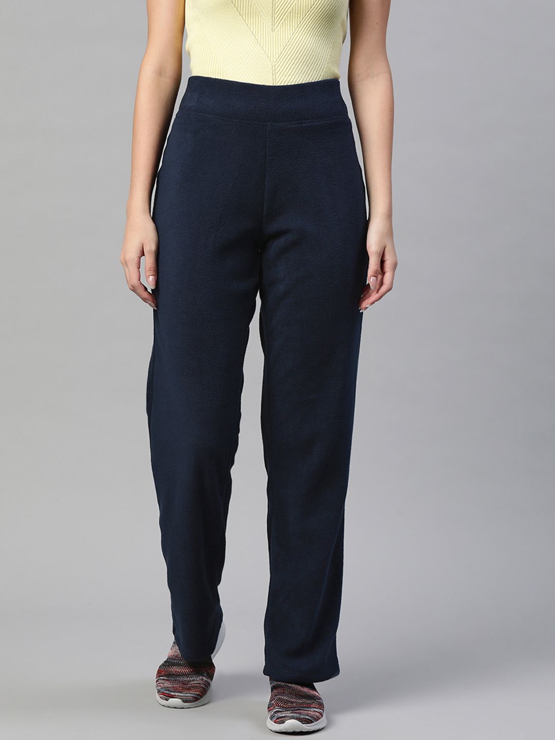Marks & Spencer Women Navy Blue Chinos Trousers Price in India
