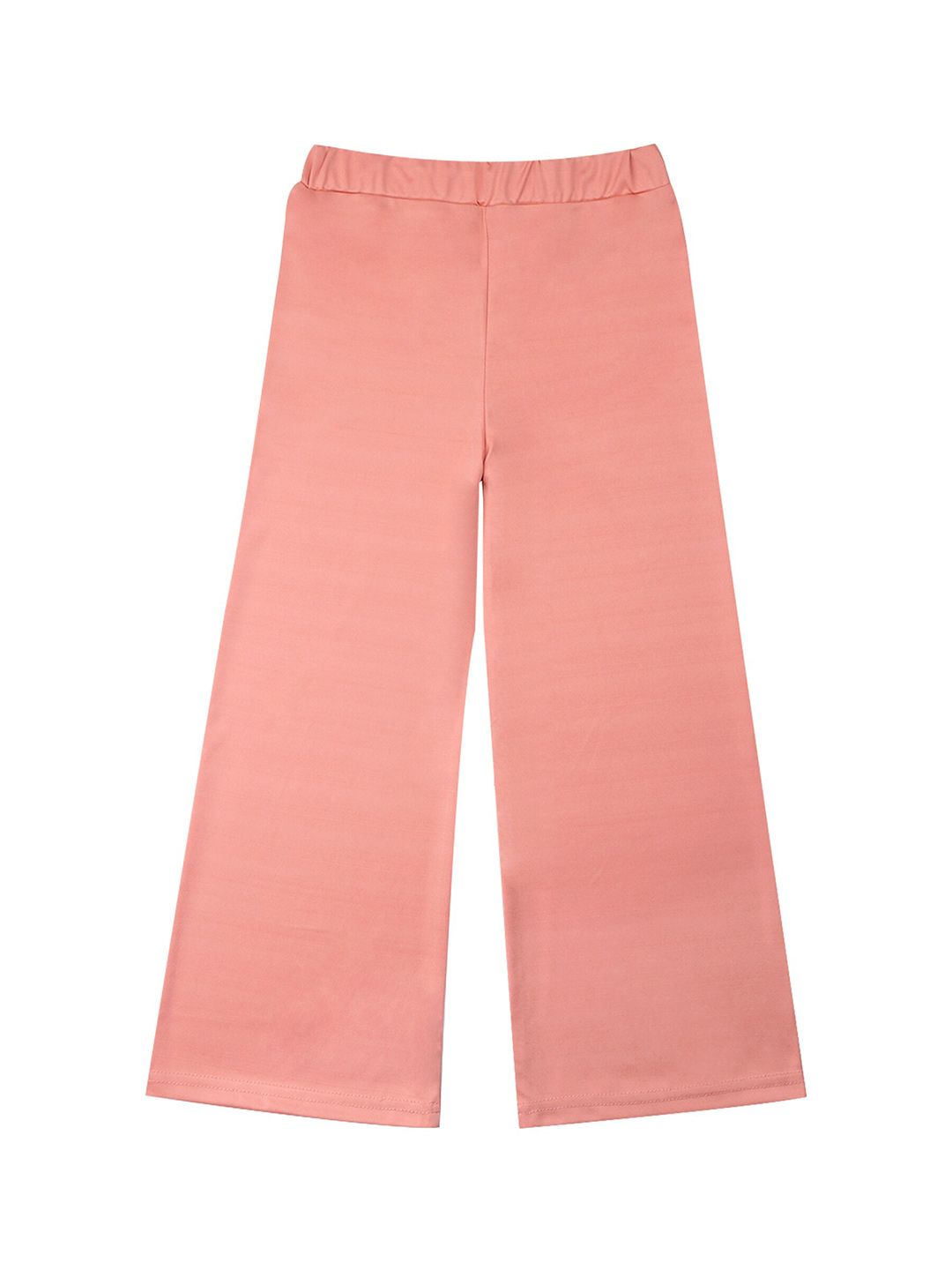 ADIVA Girls Peach-Coloured Knitted Palazzos