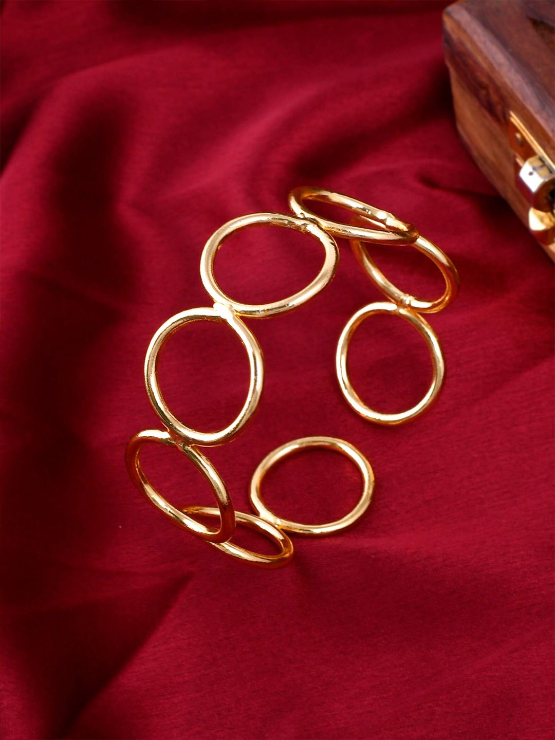 Silvermerc Designs Women Gold-Plated Brass Cuff Bracelet Price in India
