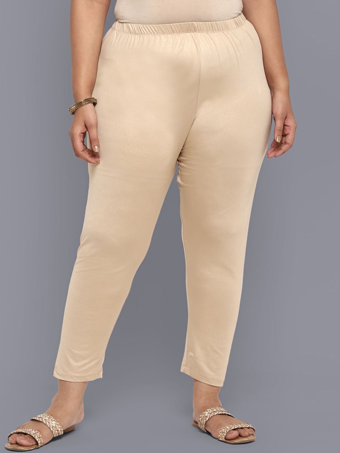 AURELIA Women Cream-Coloured Regular Fit Trousers Price in India