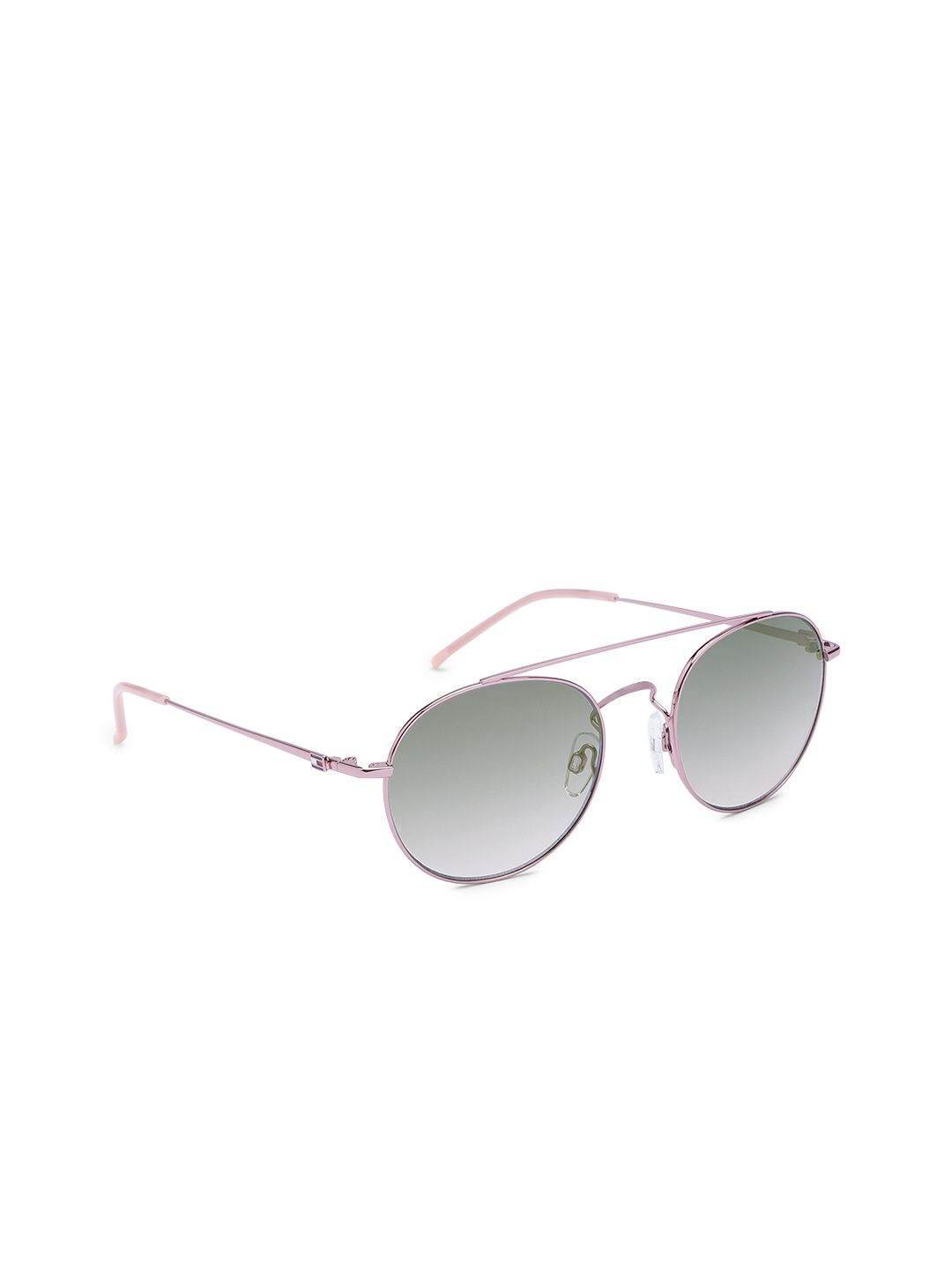 Tommy Hilfiger Women Green Lens & Pink Round Sunglasses with UV Protected Lens TH 843 C2 S Price in India