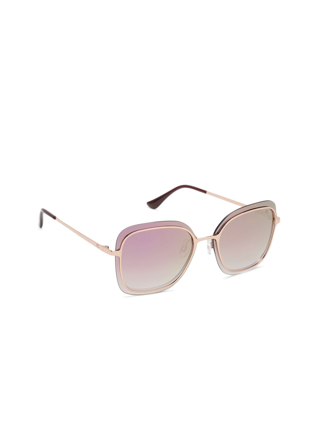 French Connection Women Pink Lens & Square Sunglasses with UV Protected Lens FC 7569 C1 S Price in India