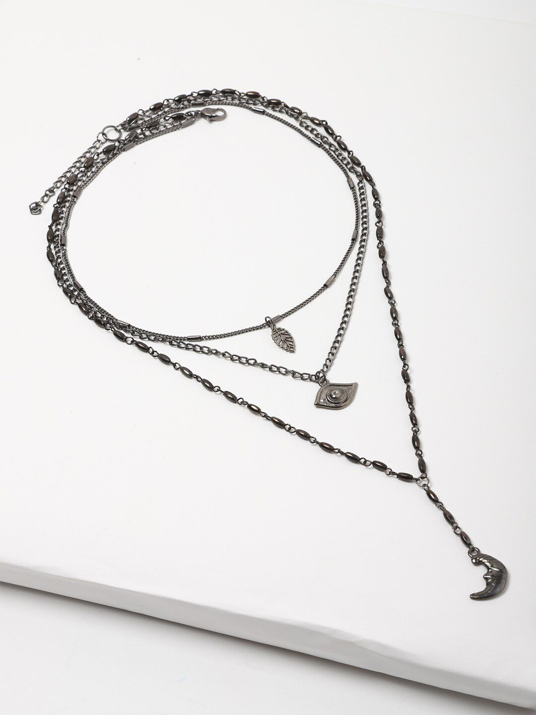 FOREVER 21 Grey Charm Layered Necklace Price in India