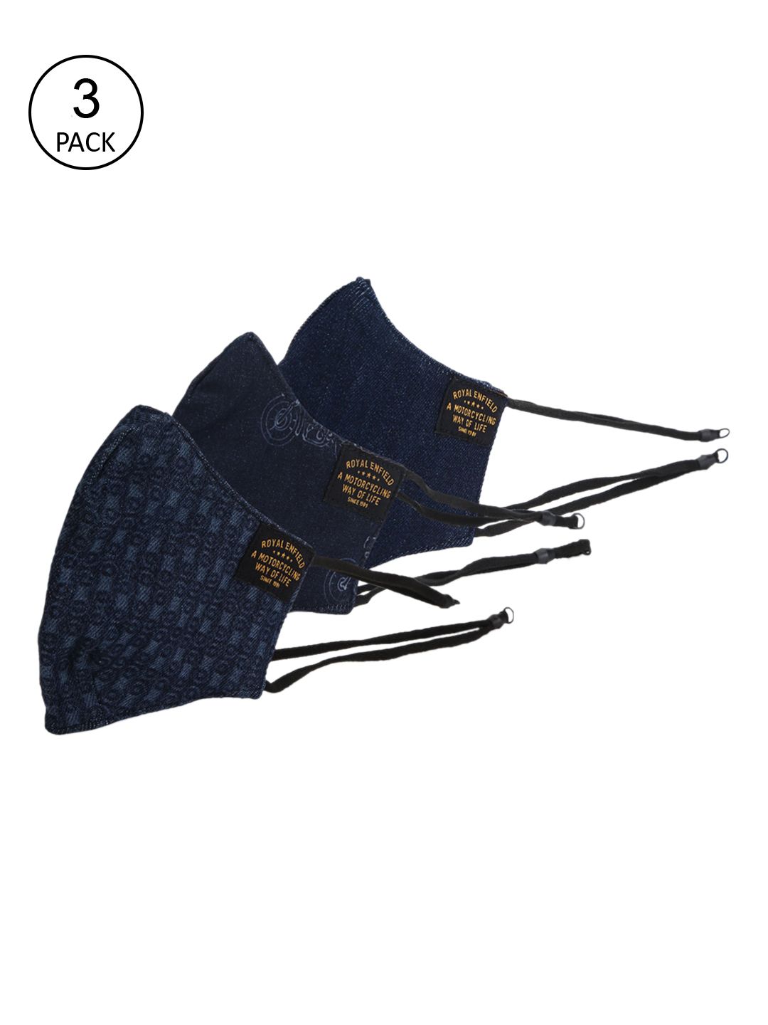 Royal Enfield Garrison Pack of 3 Printed Reusable Outdoor Cloth Masks