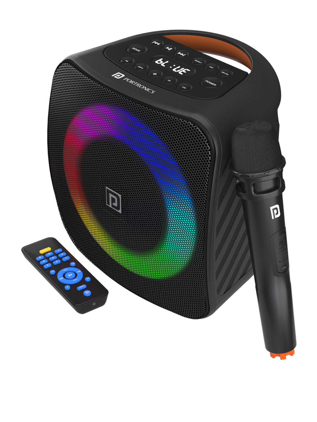 Portronics Black Dash TWS Portable Speaker with Wireless Karaoke Mic With Digital Display Price in India