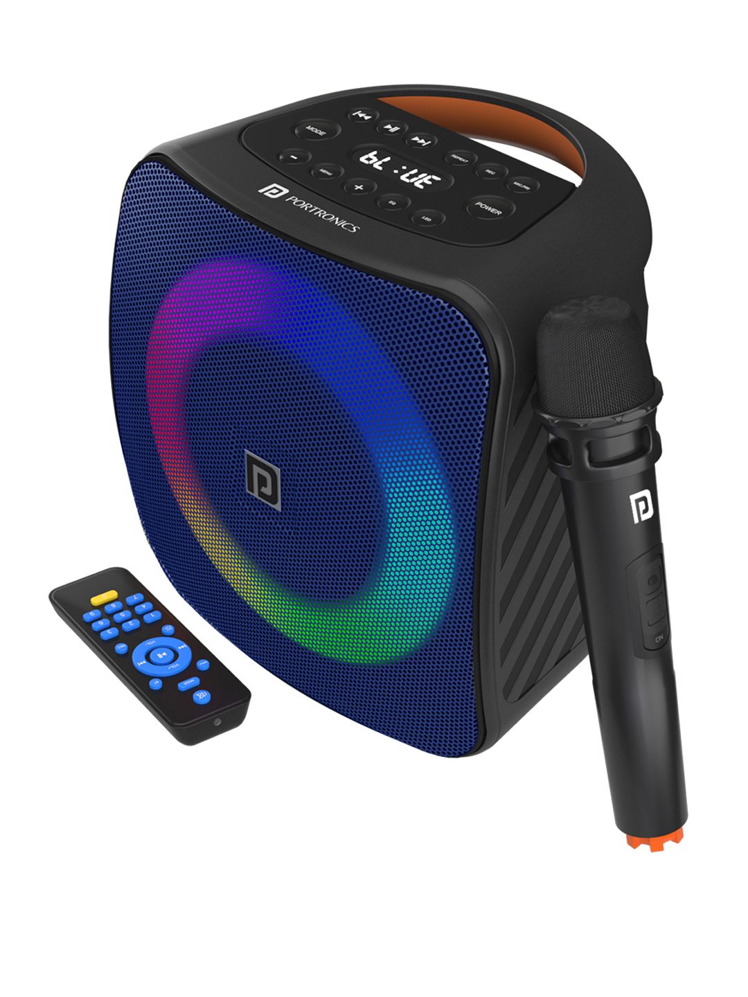 Portronics Blue Dash TWS Portable Speaker with Wireless Karaoke Mic. With Digital Display Price in India