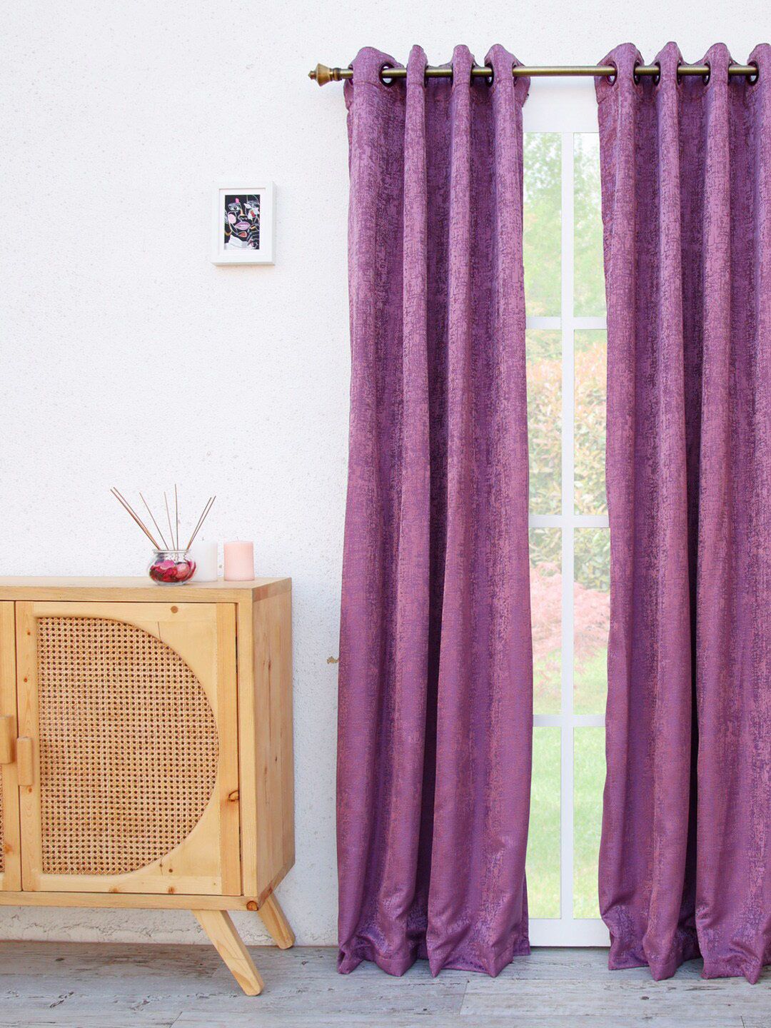 Ariana Lavender Nobel Abstract Printed Long Door Curtain Price in India