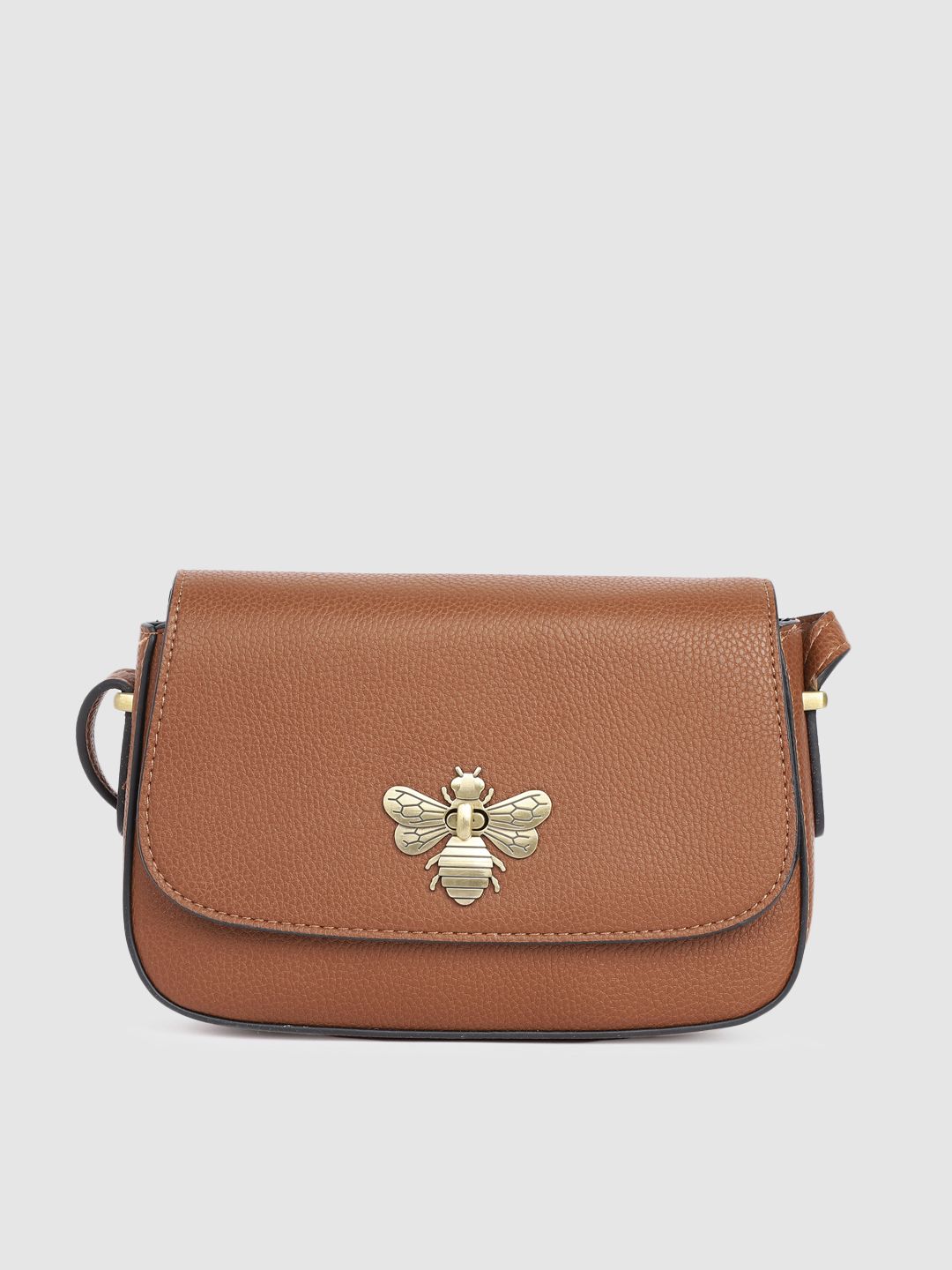 Accessorize Tan Structured Britney Bee Cross Body Sling Bag Price in India