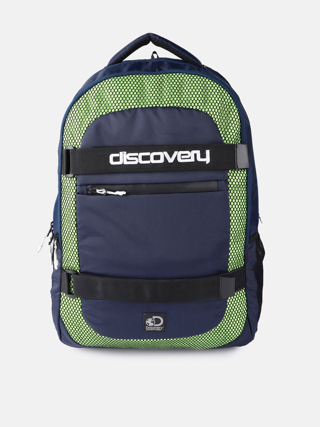 Roadster Unisex Navy Blue & Green Colourblocked Discovery Backpack Band Price in India