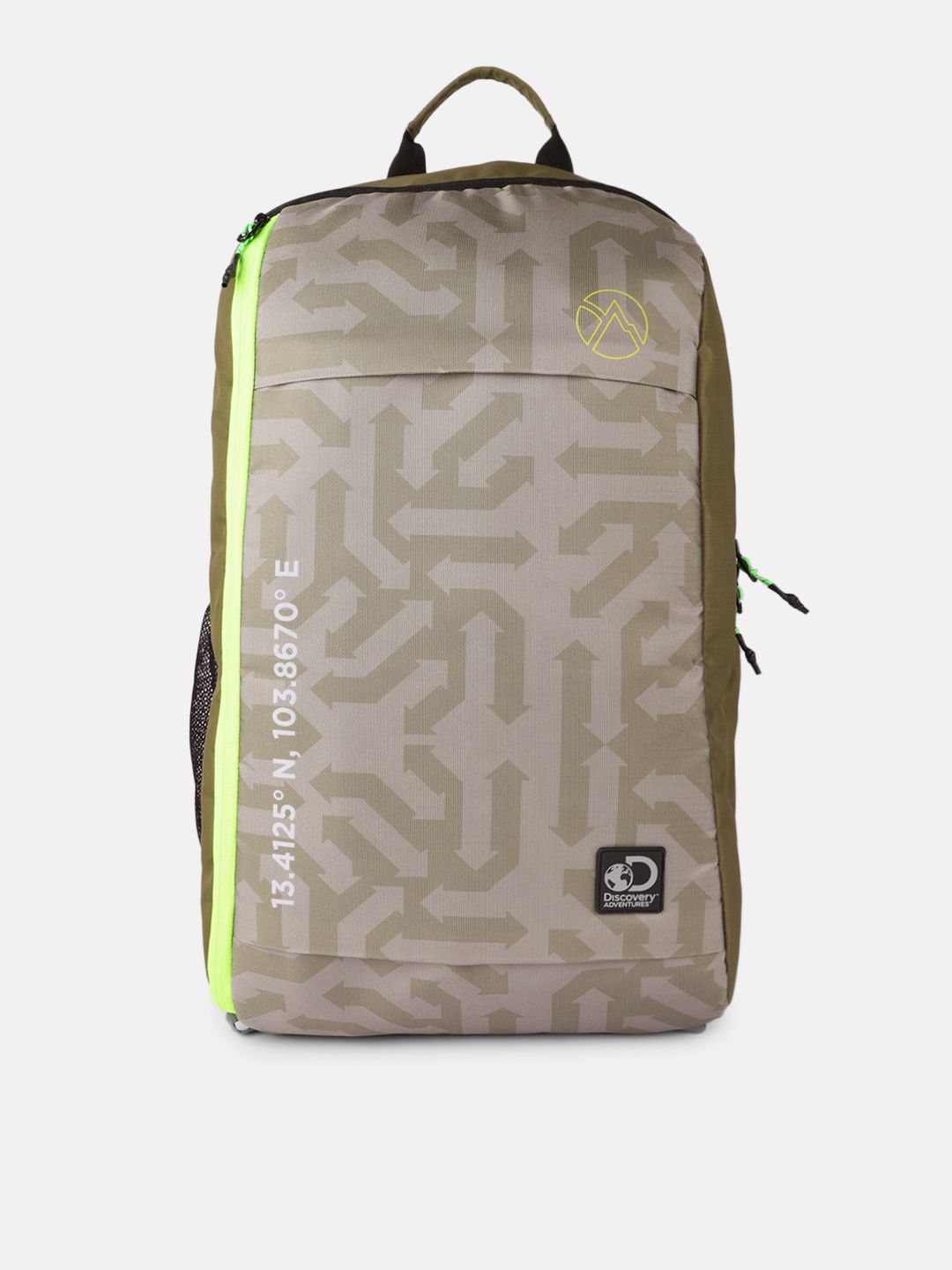 Roadster Unisex Olive Green Discovery Climb Printed Laptop Backpack Price in India