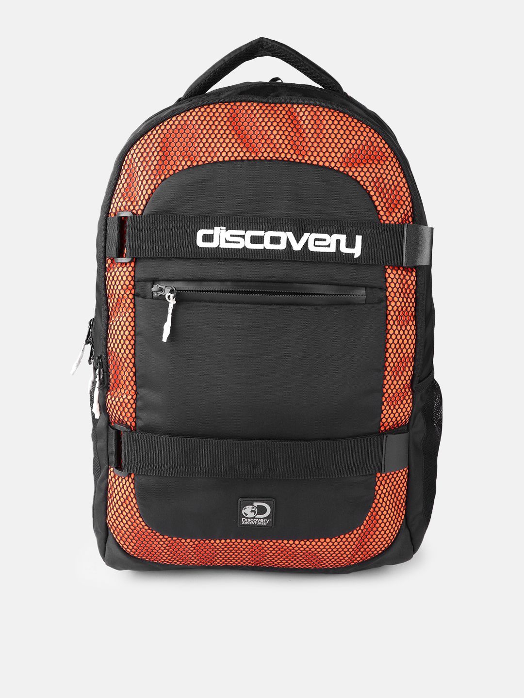 Roadster Unisex Black & Orange Colourblocked Discovery Band Backpack Price in India
