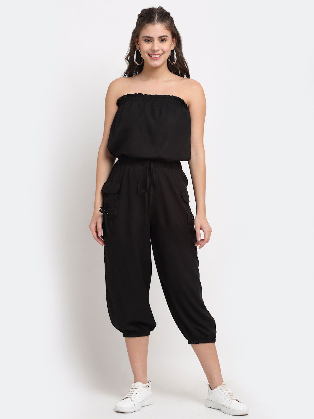 NEUDIS Black Tube Capri Jumpsuit Price in India