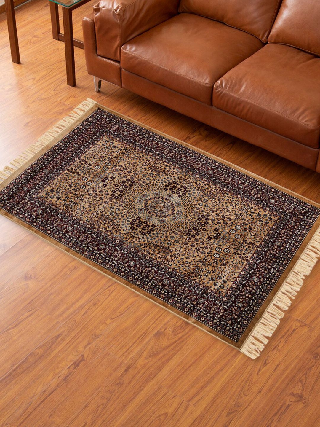 Home Centre Brown & Beige Woven-Design Carpet Price in India
