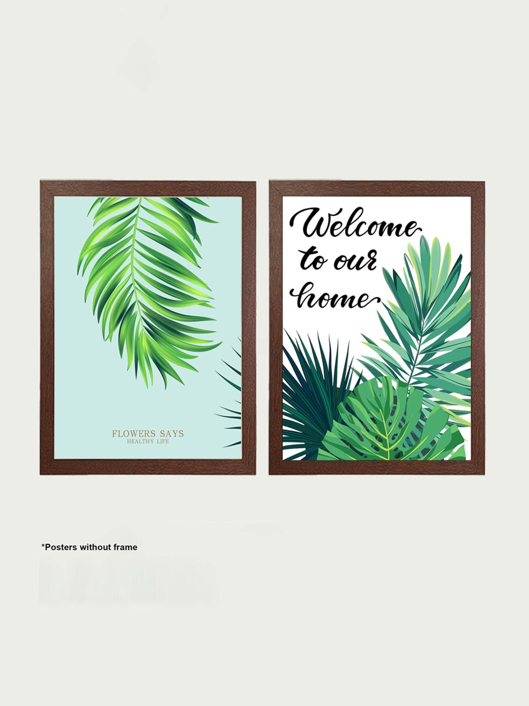 Home Centre Set of 2 Green Tropical Theme Paper Posters Price in India