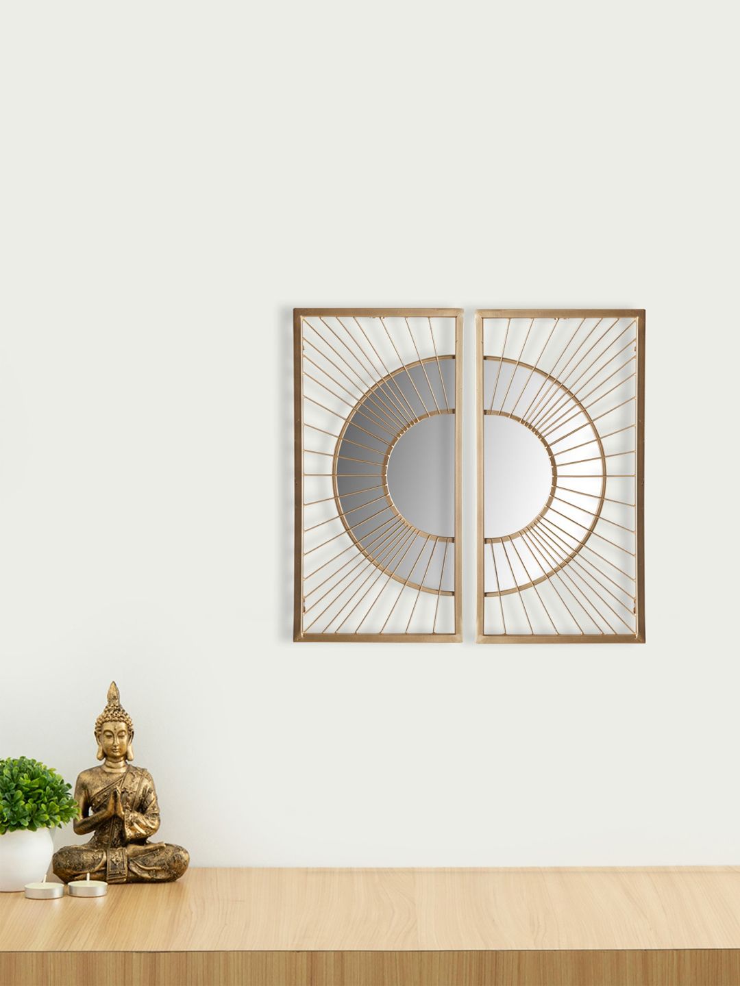 Home Centre Gold-Toned Solid Eternity Metal Wall Decor Price in India