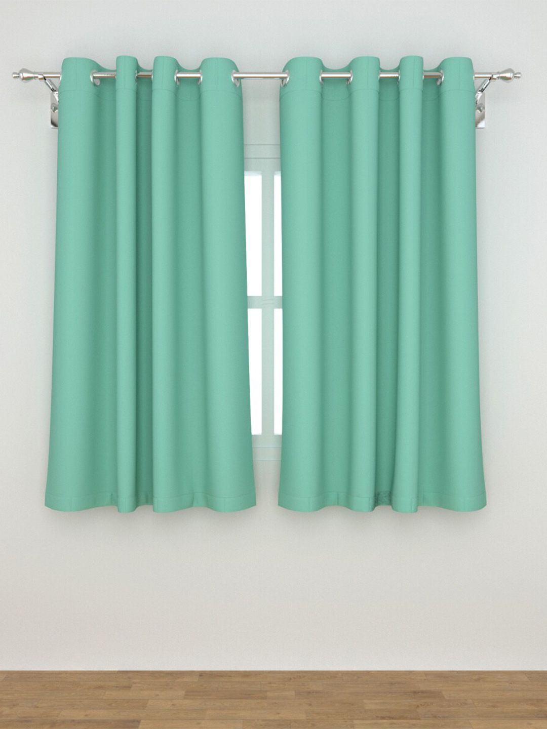 Home Centre Green Set of 2 Window Curtains Price in India