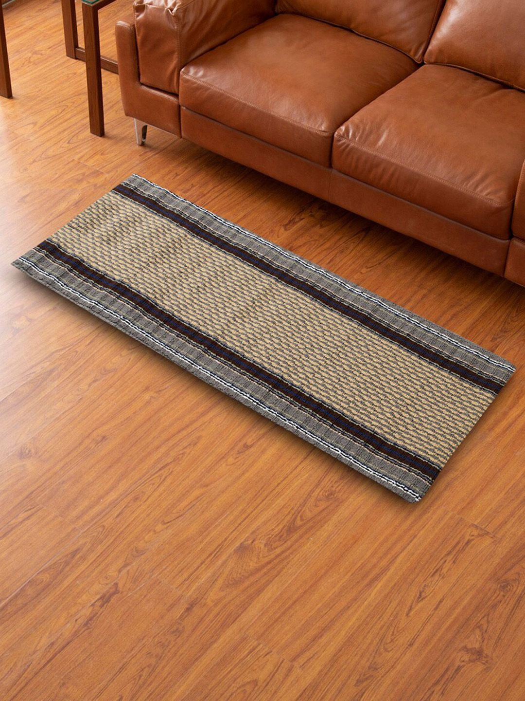 Home Centre Grey & Brown Woven Runner Price in India