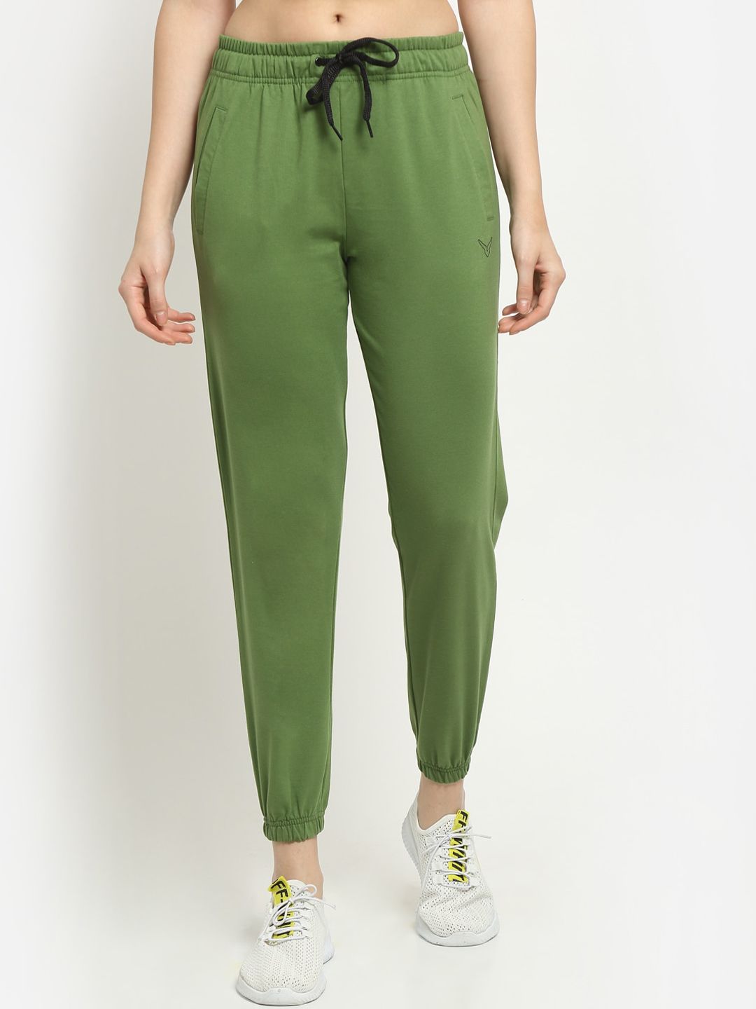 Invincible Women Green Solid Slim-Fit Joggers Price in India