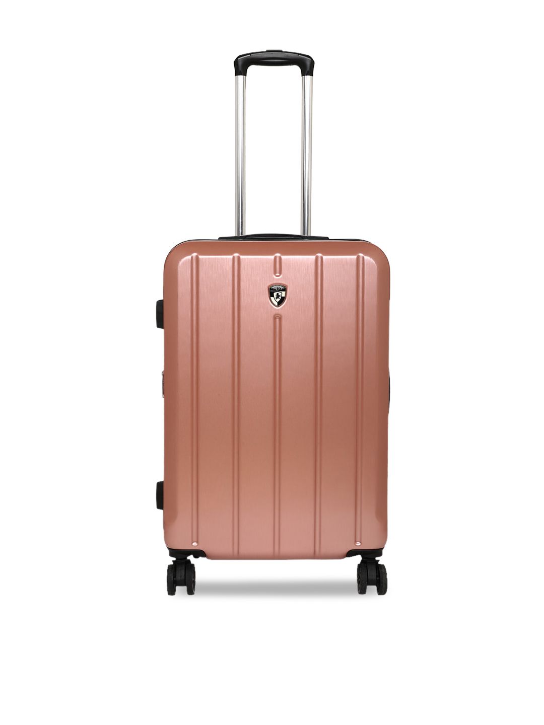 Heys Rose Gold- Toned Solid Hard-Sided Cabin Trolley Suitcase Price in India
