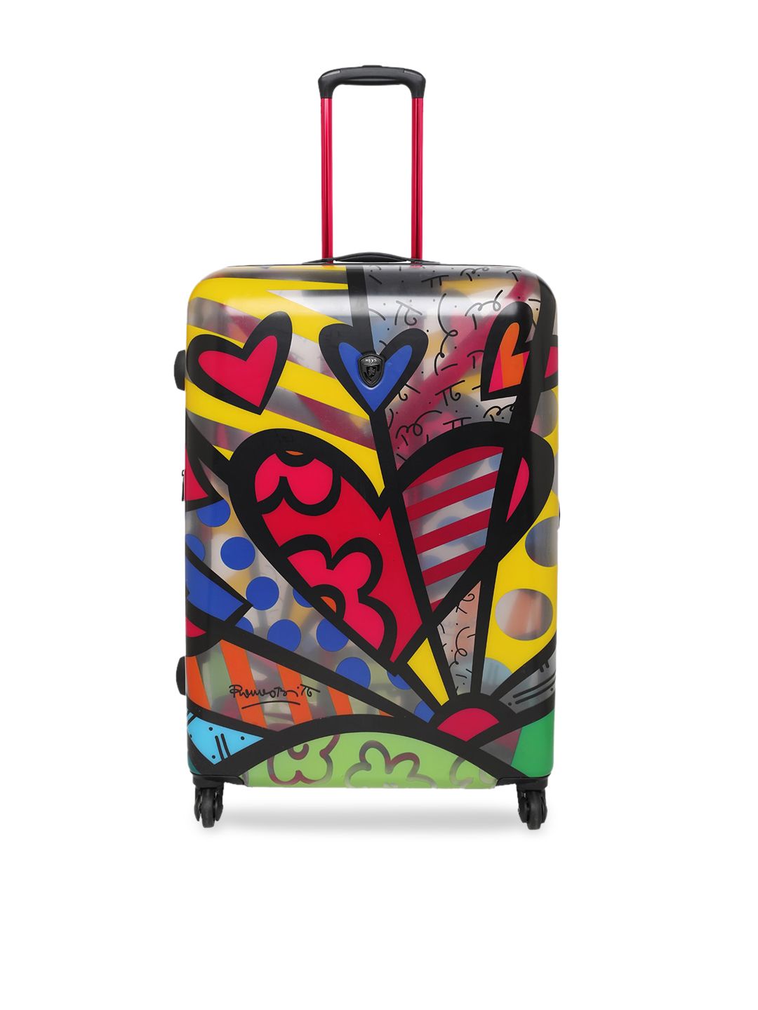 Heys Transparent & Red Printed Hard-Sided Large Trolley Suitcase Price in India