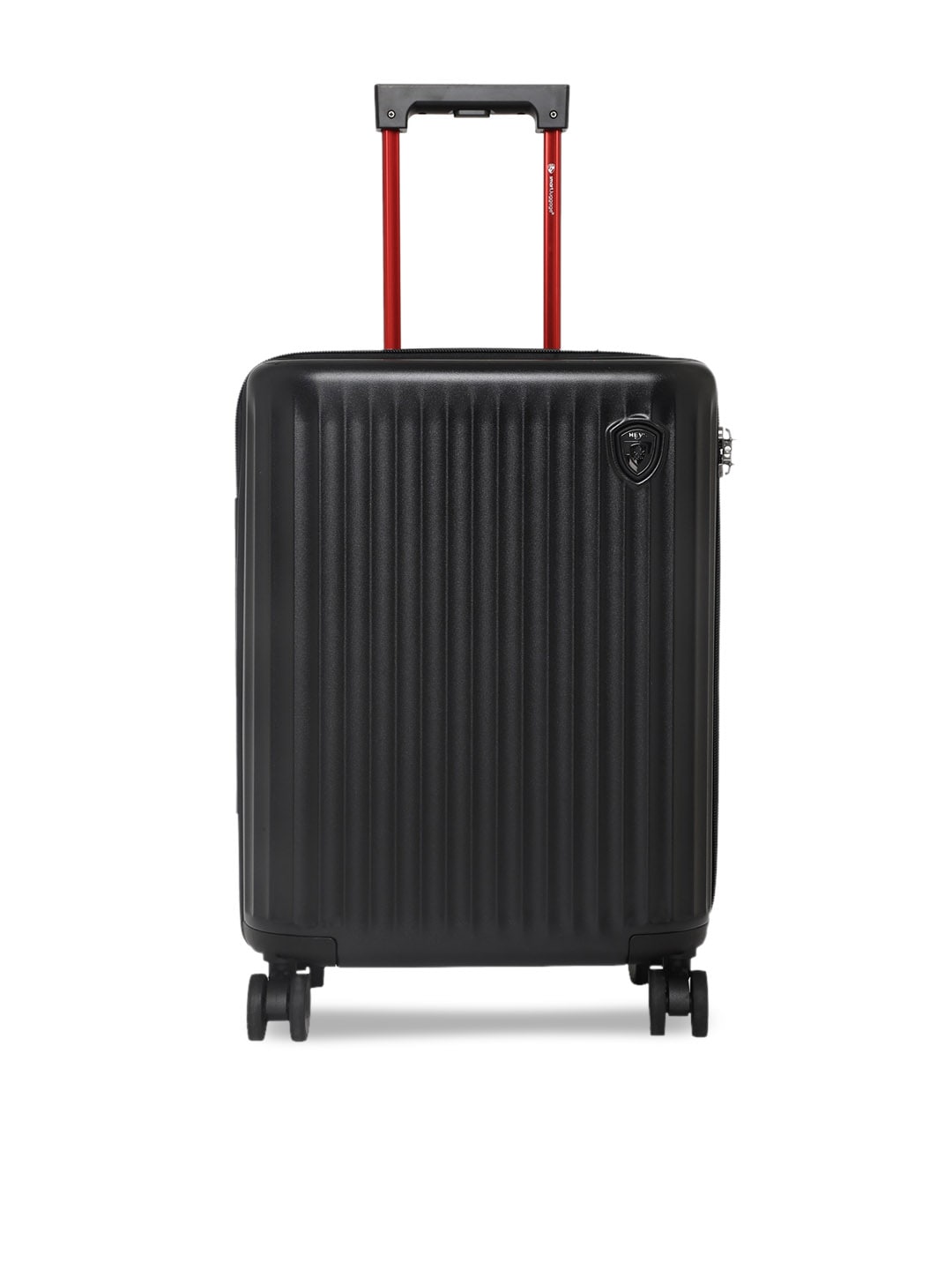 Calvin Klein Black Textured Hard-Sided Cabin Trolley Suitcase Price in India