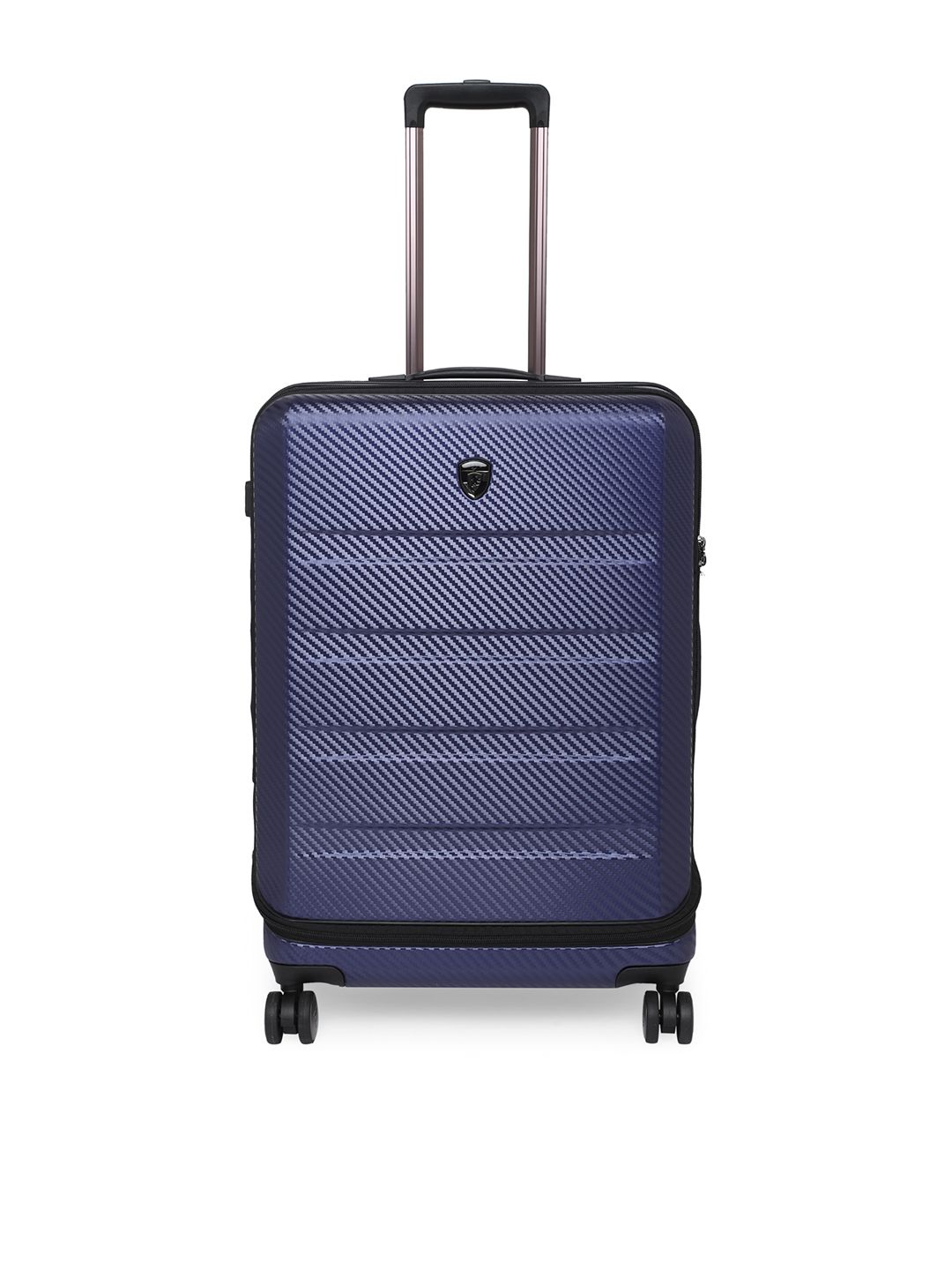 Heys Navy Blue Textured Hard-Sided Medium Trolley Suitcase Price in India