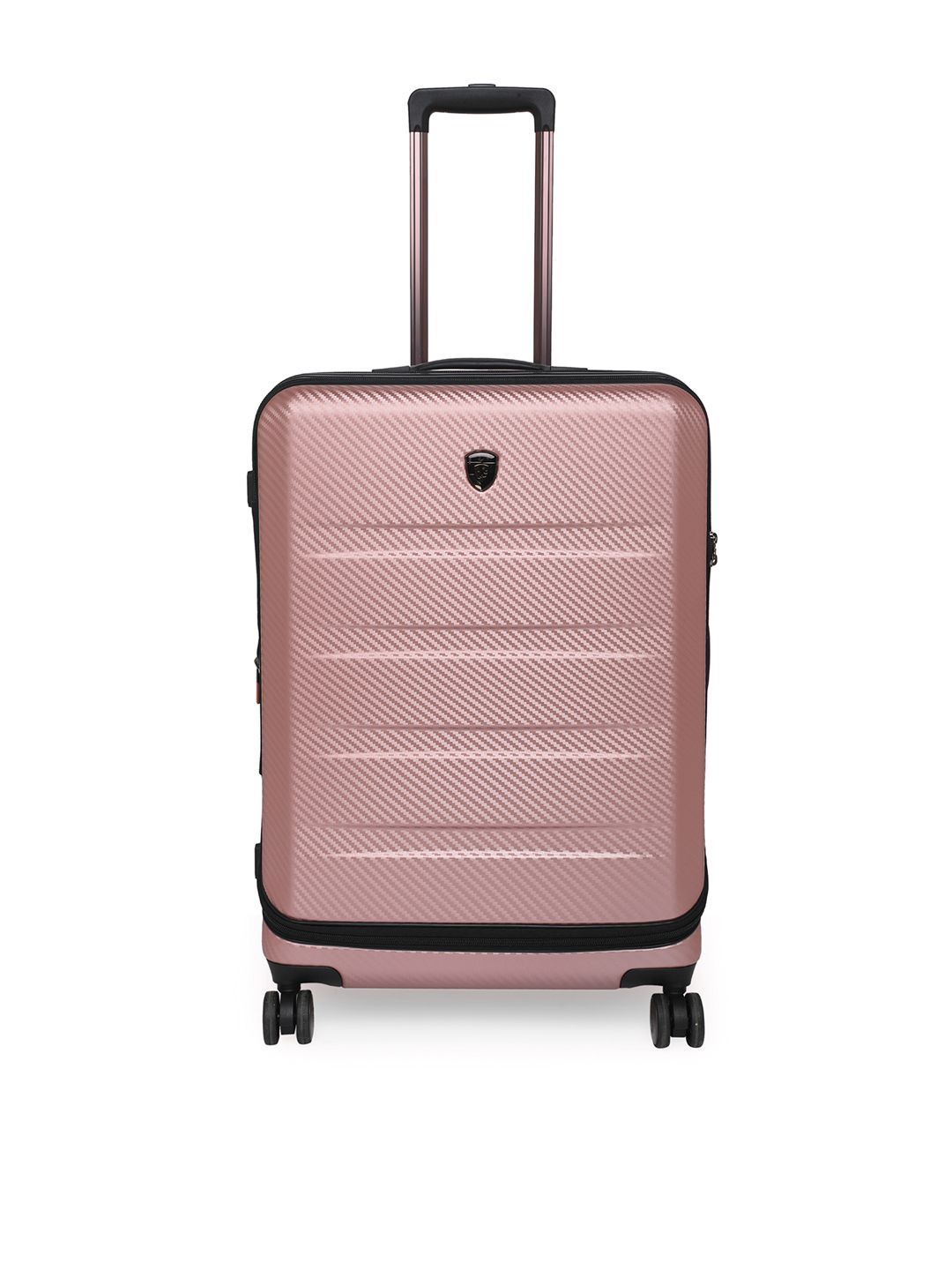 Heys Rose Gold-Toned Textured Hard-Sided Medium Trolley Suitcase Price in India