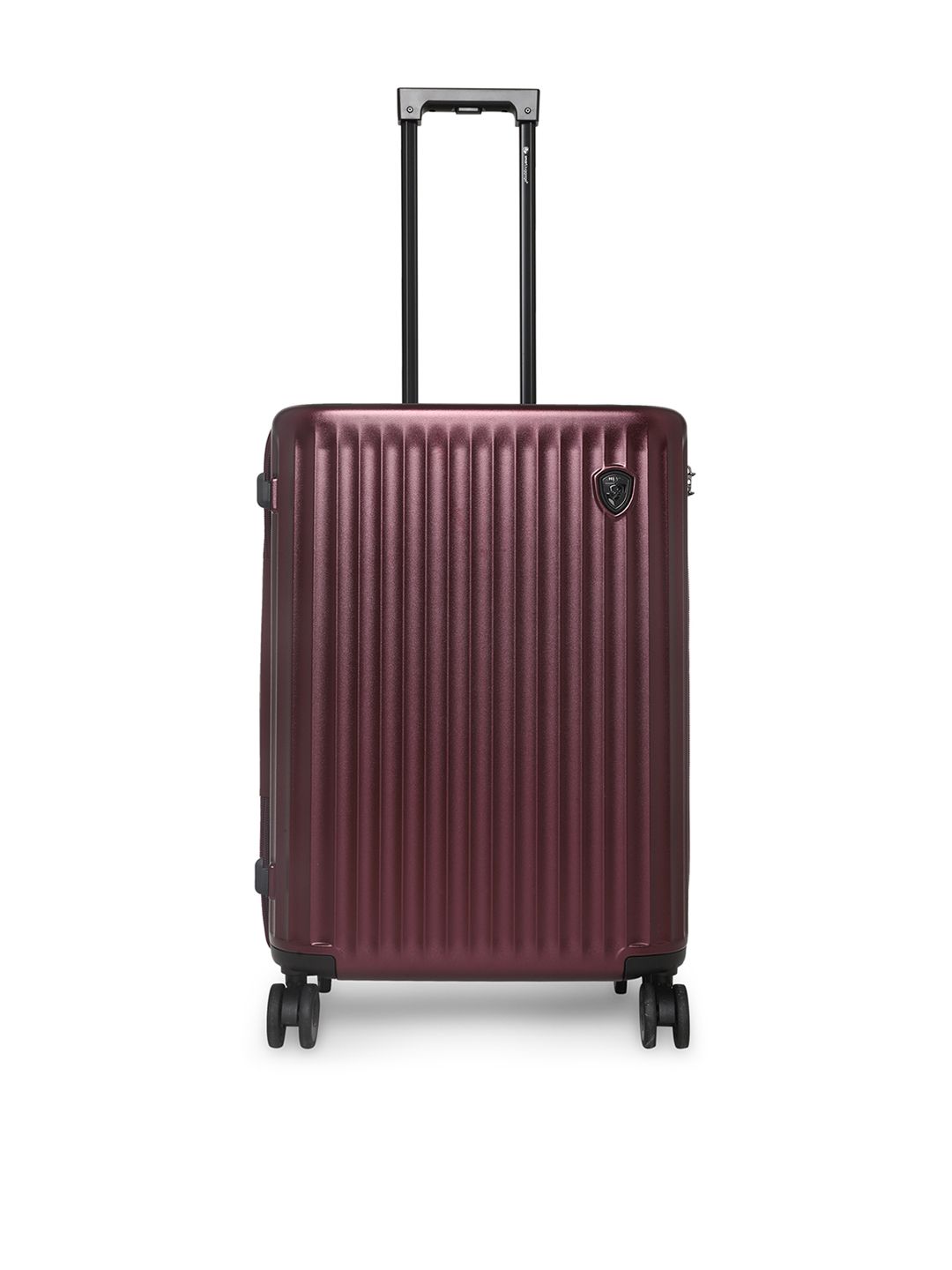 Heys Burgundy Striped Hard-Sided Large Trolley Suitcase Price in India