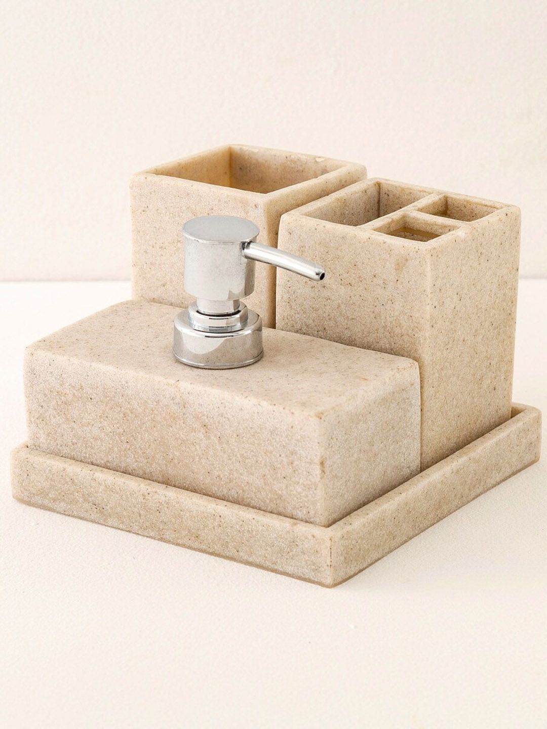 Home Centre Unisex Set Of 4 Beige Solid Bath Accessories Price in India