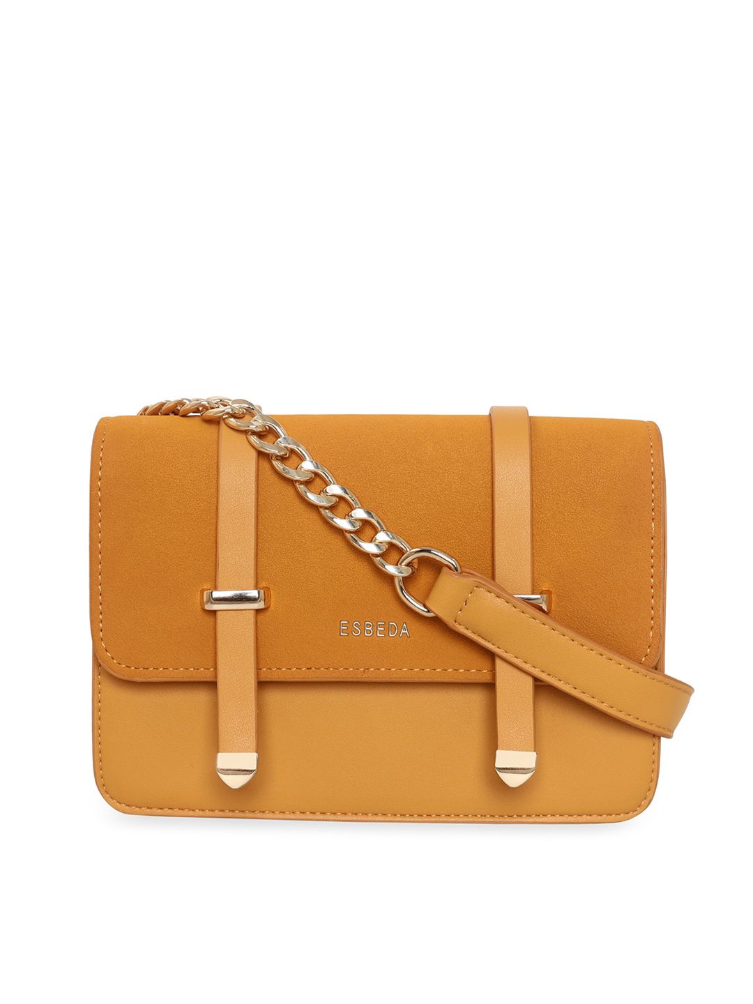 ESBEDA Mustard PU Structured Sling Bag Price in India