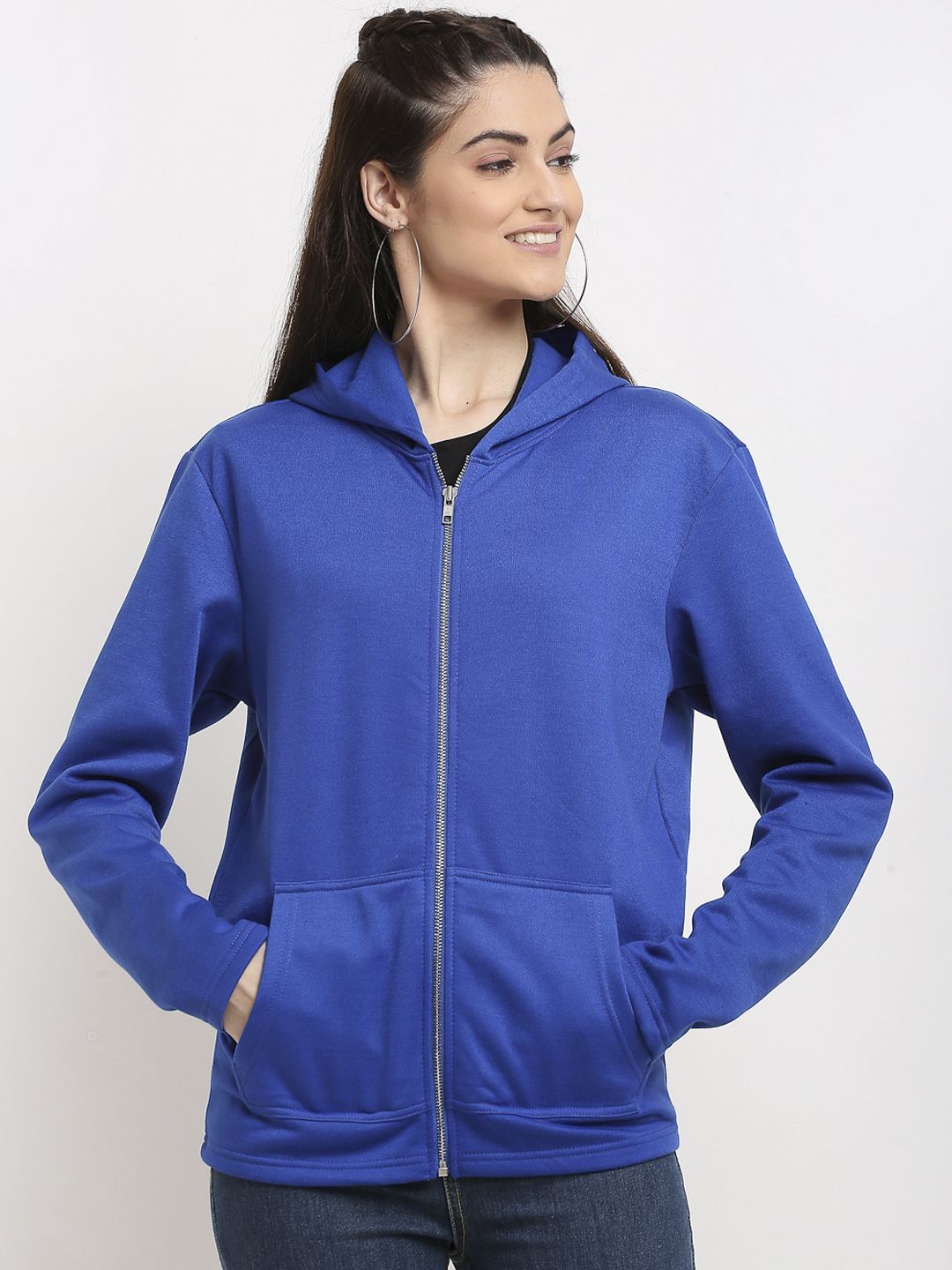 DOOR74 Women Blue Sweatshirt Price in India