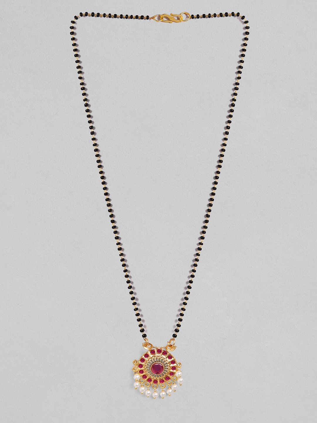 Rubans Gold-Toned & Pink Gold-Plated Handcrafted Necklace Price in India