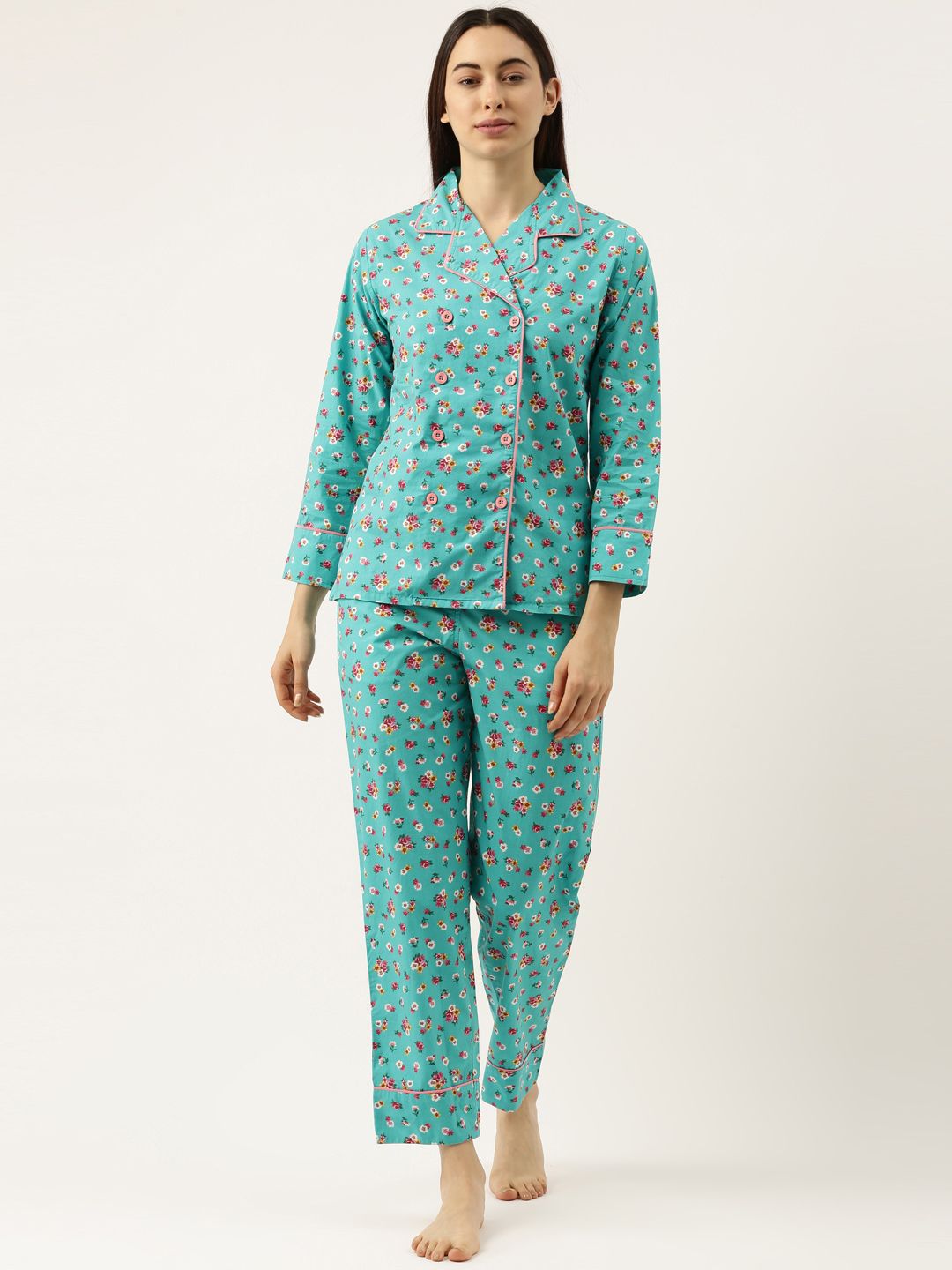 Clt.s Women Blue Printed Night suit C1139 Price in India
