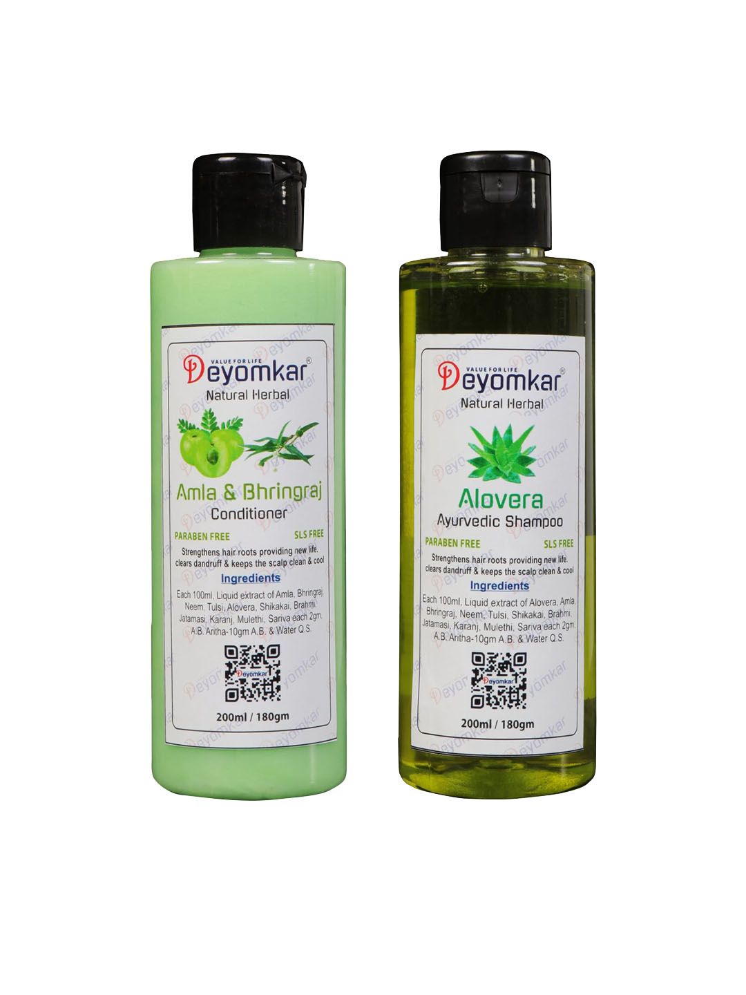 Deyomkar Natural Herbal Aloevera Shampoo & Amla-Bhringraj Conditioner - 200ml Each Price in India