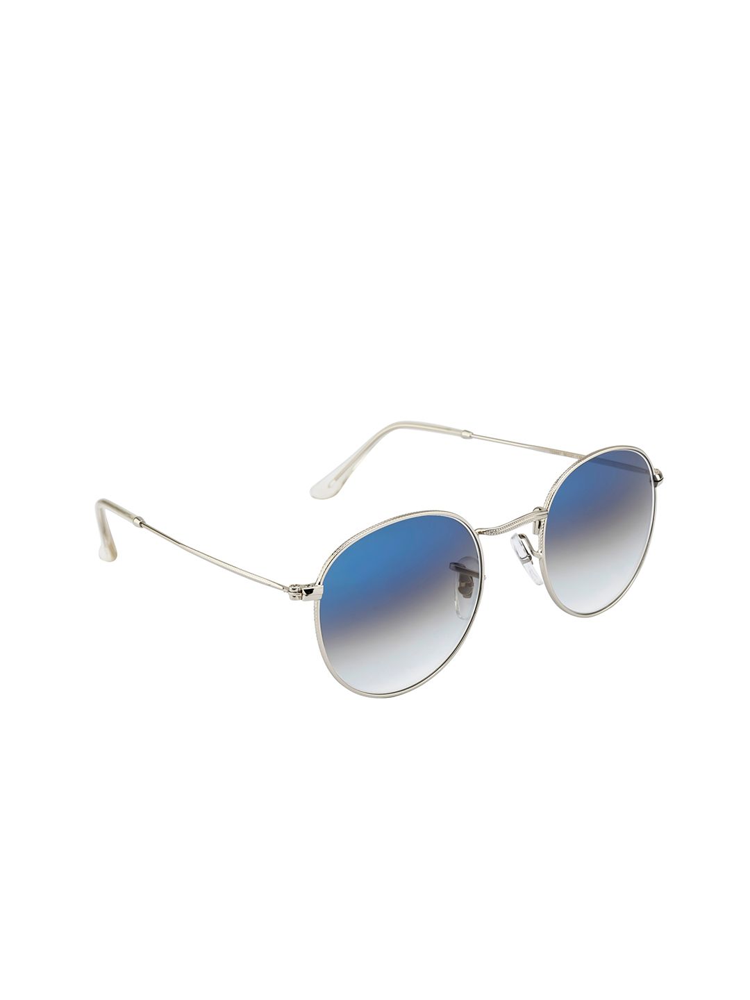 Ted Smith Unisex Blue Lens & Silver-Toned Round Sunglasses LMOON_C17 Price in India