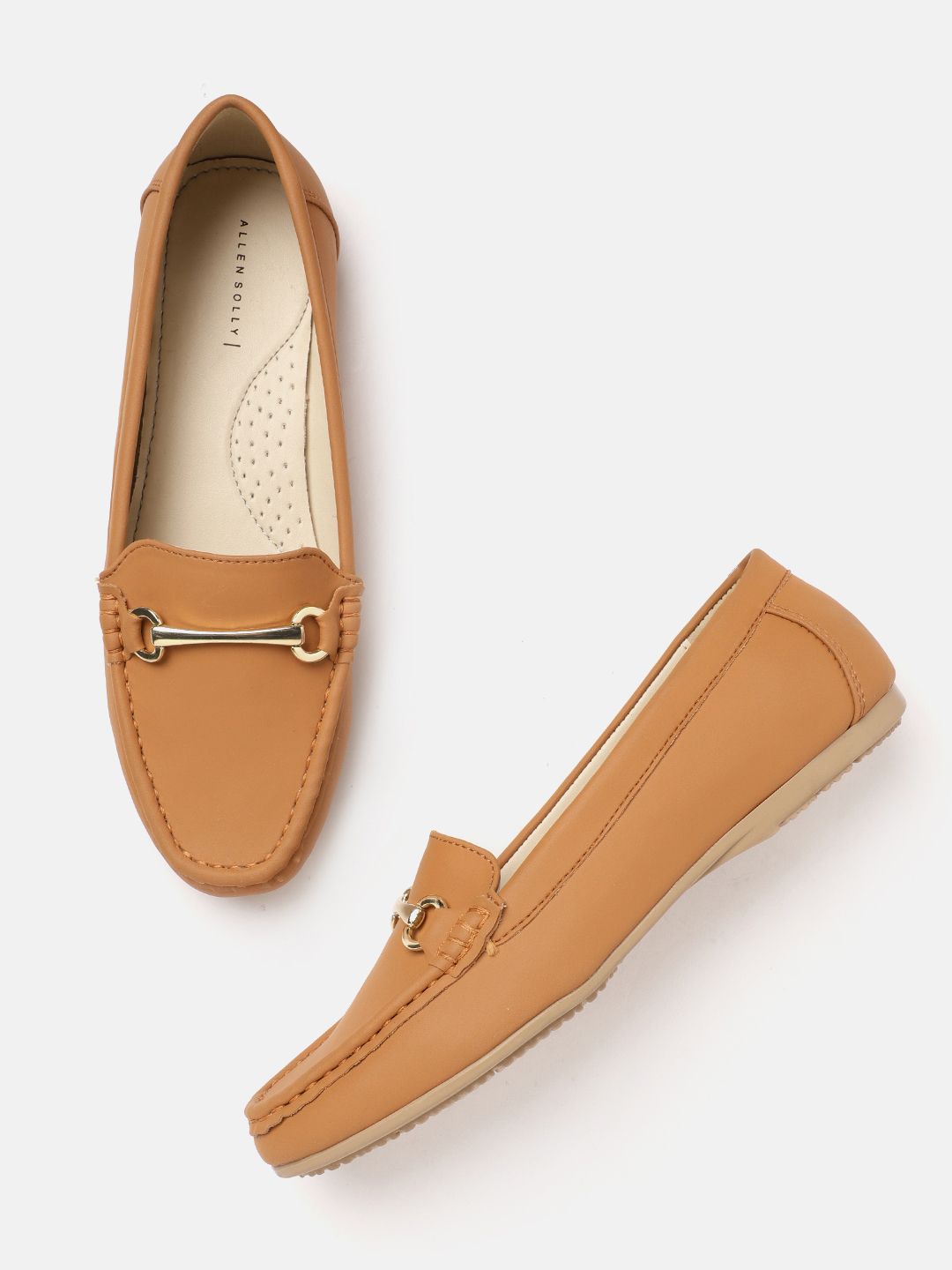 Allen Solly Women Tan Brown Solid Horsebit Loafers Price in India