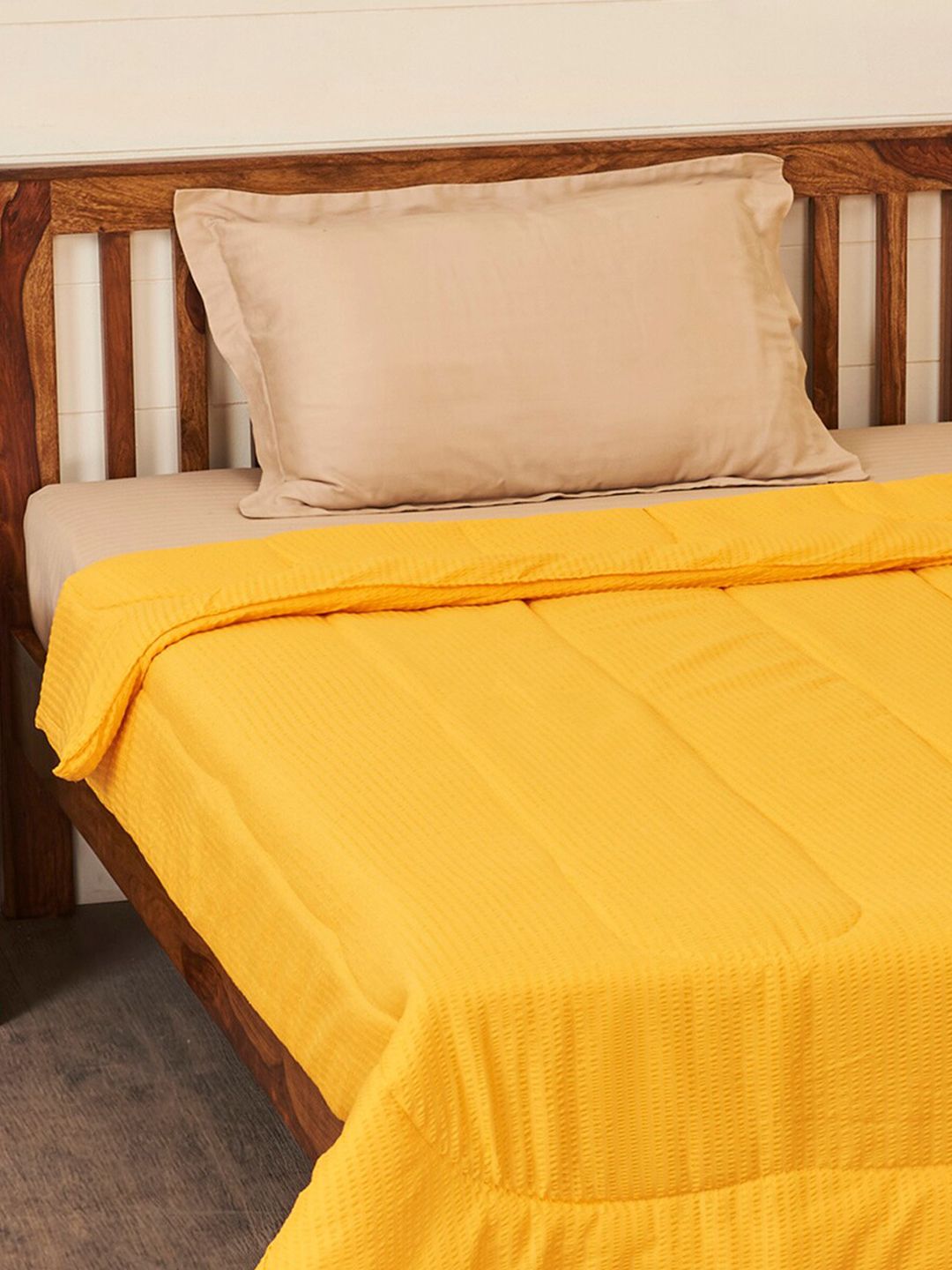 Home Centre Yellow Mild Winter 120 GSM Single Bed Blanket Price in India